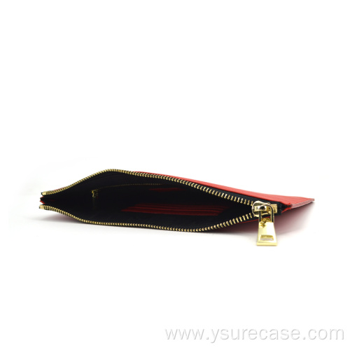 Ysure Custom Logo Leather Envelope zipper Clutch Bag